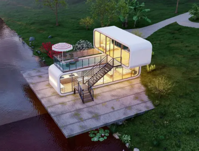 20ft 40ft prefab modular houses tiny homes cabin office portable home pod apple cabin
