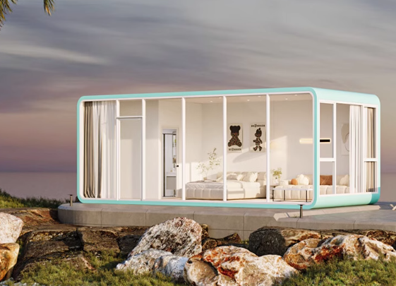 Factory built 20ft 40ft Outdoor Modern Popular Prefab HotelTiny House Mobile Working Home Office Pod Apple Cabin Villa
