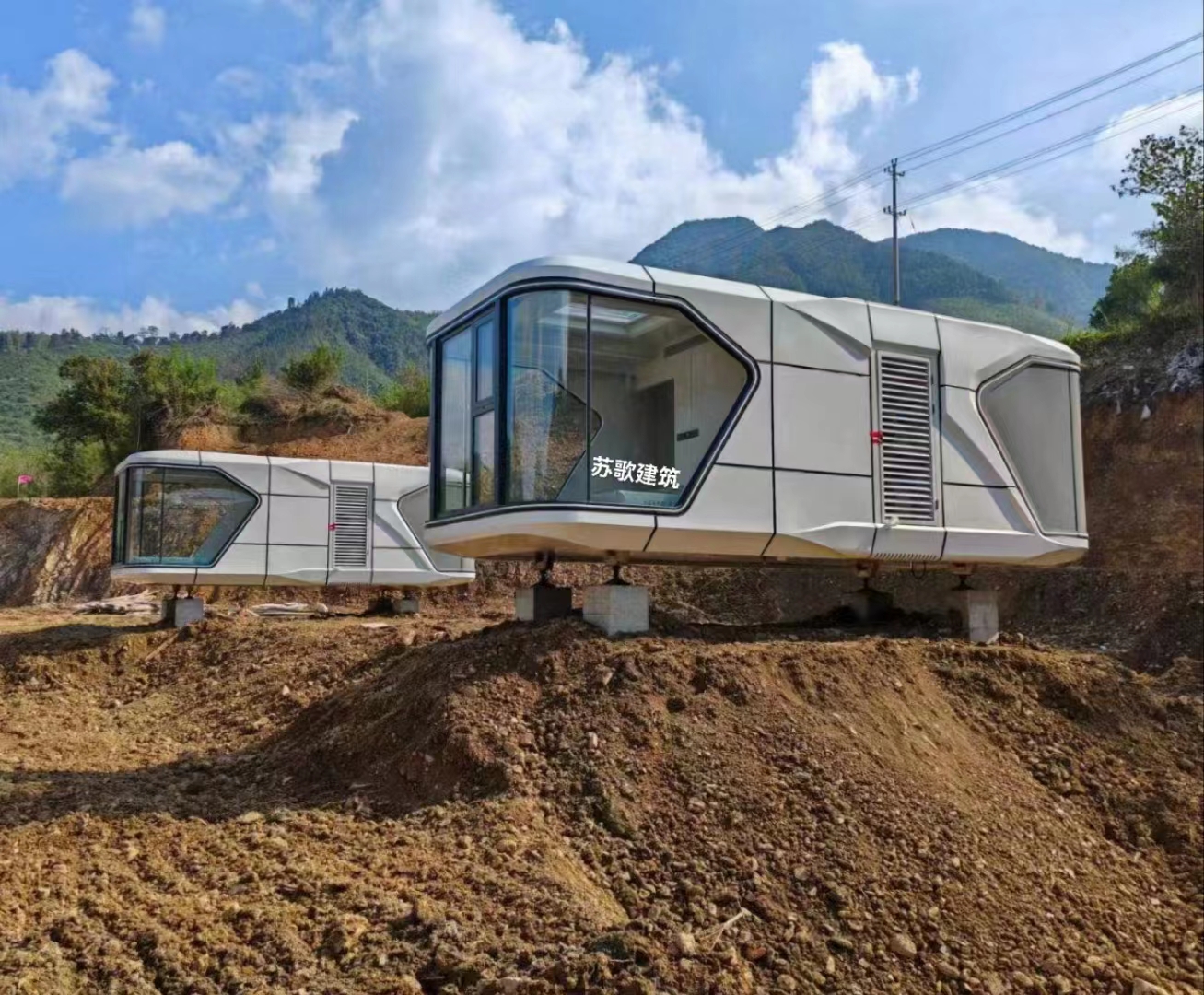 Modern Outdoor Sleeping Pod Space Capsule Hotel Home Cabin House Luxury Tiny Prefab Container Houses